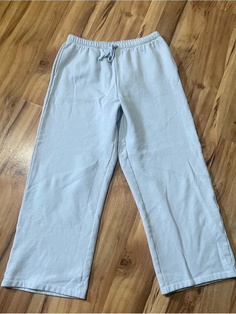 VS PINK Campus Fleece Wide Leg Sweatpants Light Blue Sz LG
